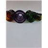 Image 4 : (4) Glass Insulators: Purple, Green, Brown, Olive