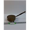 Image 1 : Brass Plated Coal Foot Warmer w/Wooden Handle - 13" x 6" x 5"