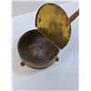Image 3 : Brass Plated Coal Foot Warmer w/Wooden Handle - 13" x 6" x 5"