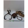 Image 1 : Acres Press Wheel Drill Piece & Wooden Pulley & Ice Tongs