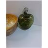 Image 3 : Crane Wooden Salad Bowl & Green Glass Decor Heart, Floral Picture