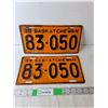 Image 1 : (2) Vintage Saskatchewan License Plates