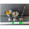 Image 1 : (2) Silver Plated Copper & Brass Wine Glasses, Silver Plated Brass Single Flower Stand