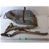 Image 1 : Galvanized Tray with Handle & Vintage Horse Hames
