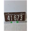 Image 1 : Vintage Saskatchewan License Plate- 1935