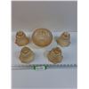 Image 1 : (5) Beaded Marigold Peach Ceiling Light Glass Shades Set