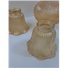 Image 2 : (5) Beaded Marigold Peach Ceiling Light Glass Shades Set