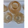 Image 4 : (5) Beaded Marigold Peach Ceiling Light Glass Shades Set