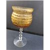 Image 2 : Italian Empoli Amber & Clear Glass - 10.5" x 5"