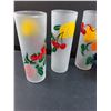 Image 2 : (5) Fire King Vintage Frosted Glass Set - 6.5" Tall
