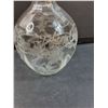 Image 2 : Early Handblown Wheel Cut Etched Wine Carafe - 10" Tall