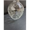 Image 4 : Early Handblown Wheel Cut Etched Wine Carafe - 10" Tall