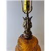 Image 3 : Vintage Amber Glass & Metal Lamp-Working, No Shade 30" Tall, Cannot Ship