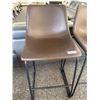Image 1 : Brown Leatherette Counter-Height Stool with Black Metal Frame