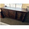 Image 2 : Wooden Sideboard With Chevron Pattern Doors and Shelving