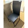 Image 2 : Black Leather Upholstered Chair with Metal Frame