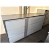 Image 1 : Gray and White 6-Drawer Dresser with Glossy Front Panels