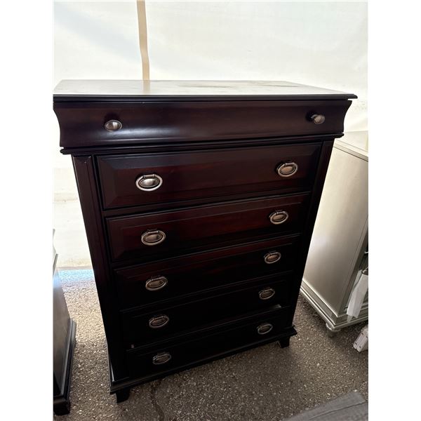 Five-Drawer Wooden Chest With Metal Handles ( matches lot #7016)