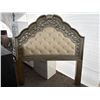 Image 1 : Tufted Upholstered Wooden Queen Headboard with Ornate Frame Design