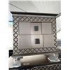 Image 4 : Two-Piece Metallic-Finish Storage Dresser and nightstand Set with Decorative Detailing