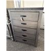 Image 1 : Wooden barnwood style grey Dresser with Five Drawers and Rivet Detail
