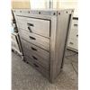 Image 2 : Wooden barnwood style grey Dresser with Five Drawers and Rivet Detail