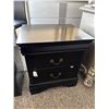 Image 1 : Two-Drawer Black Nightstand With Brass Handles