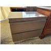 Image 1 : Two-Drawer Nightstand with Glossy Laminate Finish