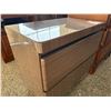 Image 2 : Two-Drawer Nightstand with Glossy Laminate Finish
