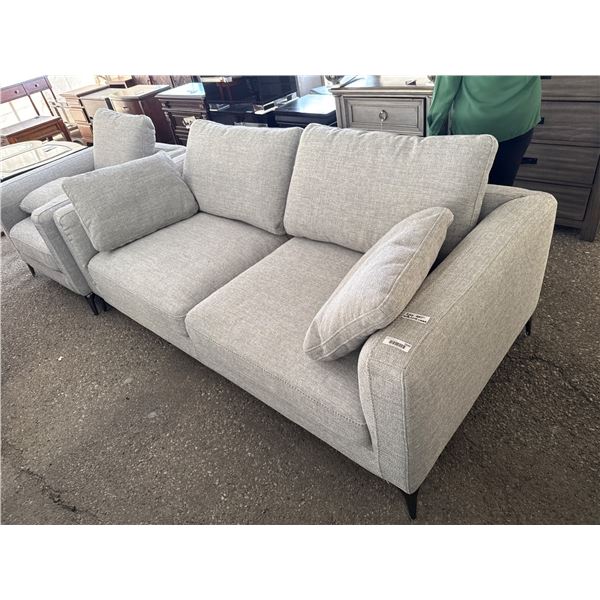 Primo Mirabella Three Piece Living Room Suite with Sofa , Love & Chair , Gray Upholstery