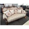 Image 1 : Wooden-Framed Sofa with Button Tufting and Decorative Cushion Set