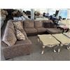 Image 1 : Sectional Sofa with Brown Upholstery , U shaped with Chaise Lounge and Complementary Throw Pillows