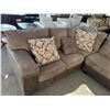 Image 3 : Sectional Sofa with Brown Upholstery , U shaped with Chaise Lounge and Complementary Throw Pillows