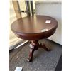 Image 2 : Round Wooden Pedestal Table with Tripod Base