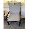 Image 1 : Gray Fabric Chair With Black Wooden Frame