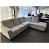Image 1 : Sectional Sofa With Chaise in Neutral Fabric Upholstery