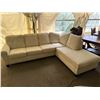 Image 2 : Sectional Sofa With Chaise in Neutral Fabric Upholstery