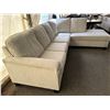 Image 3 : Sectional Sofa With Chaise in Neutral Fabric Upholstery