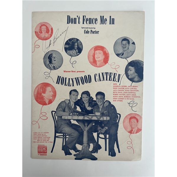 Hollywood Canteen Don't Fence Me In Jack Benny signed sheet music