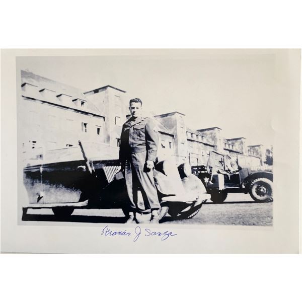 General Patton's Jeep Driver Francis J. Sanza signed photo