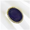 Image 3 : 14k Gold Left Facing Amethyst Cameo Ring w/ Seed Pearl Filigree & Floral Frame