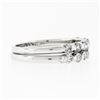 Image 5 : Pair of 14k White Gold 1.00 ctw Bar Set Round Brilliant Diamond Band Guard Rings