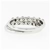 Image 7 : Pair of 14k White Gold 1.00 ctw Bar Set Round Brilliant Diamond Band Guard Rings