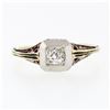 Image 4 : Antique Edwardian 14K TT Gold 0.15 ctw Old Mine Diamond Filigree Engagement Ring