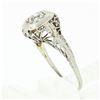 Image 9 : Antique Art Deco Petite 18k Gold European Diamond Filigree Floral Promise Ring