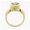 Image 3 : Estate 18k Yellow Gold 2.38 ctw Bezel Cushion Garnet Stone Finish Solitaire Ring
