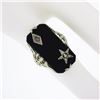 Image 5 : Antique Art Deco 14K Gold Black Onyx & Diamond Masonic Star Long Dinner Ring