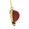 Image 4 : Antique 14k Yellow Gold Pear Cabochon Carnelian & Seed Pearl Pendant w/ Chain
