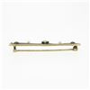 Image 6 : Antique 14k Yellow Gold Square Blue Montana Sapphire & Pearl Open Bar Pin Brooch