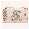 Image 1 : Chanel Classic Beige Multicolor Quilted Canvas Flower Art Print Single Flap Shou